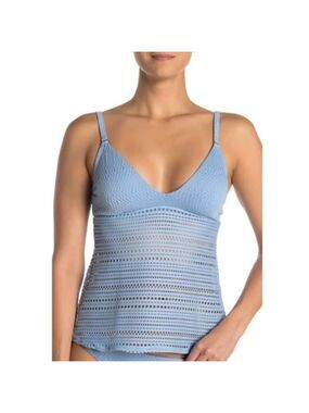 Robin Piccone Perla Crochet Lace Tankini Top